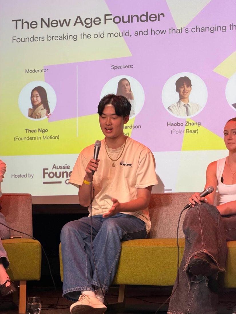 Haobo speaking at FounderFest